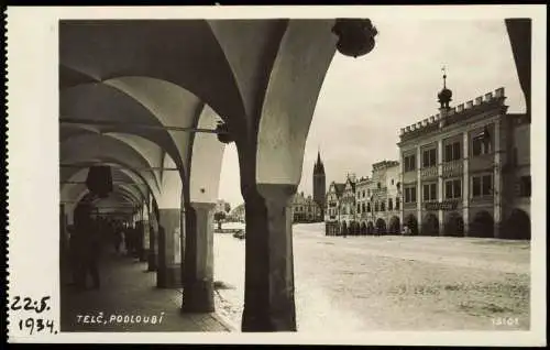 Postcard Teltsch Telč Podloubi - Laubengang 1930