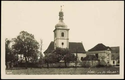 Postcard Pisek Písek SV. VACLAVA Stadtpartie 1929  Südböhmen Ceska