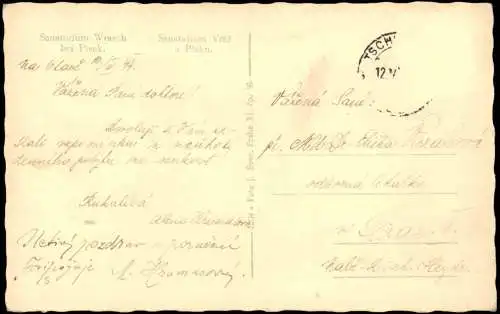 Postcard Pisek Písek Sanatorium Wrasch 1944