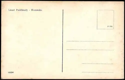 Postcard Bad Podiebrad Poděbrady Humanita 1938