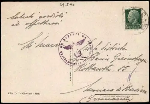 Noto Syrakus  Siracusa  1940  Sizilien Sicilia Zensurstempel WK2 Wehrmacht