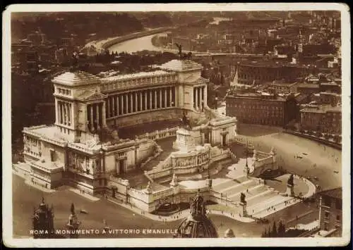 Cartolina Rom Roma Luftbild Monumento a Vittorio Emanuele 1935