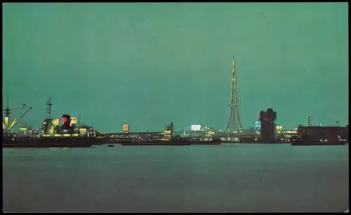 Postcard Tokio Tōkyō (東京) Tokyo Tower as seen from Bay. 1971  Japan Nippon