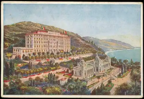 Cartolina Ospedaletti Grand Hotel Miramare Palace 1949