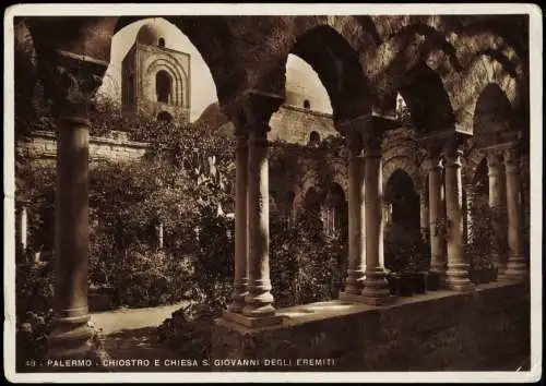 Palermo Palermo (Palermu) CHIOSTRO E CHIESA S. GIOVANNI DEGLI EREMITI 1938