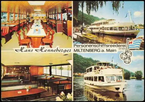 Ansichtskarte Miltenberg (Main) 4 Bild Schiff Personenreederei 1972