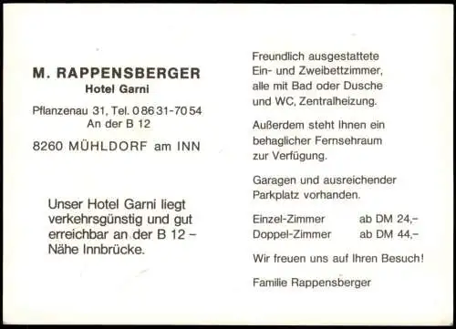 Mühldorf am Inn 3 Bild Hotel Garni Zimmer Gastraum 1975