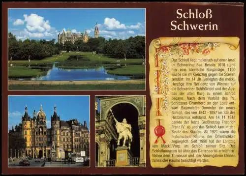 Ansichtskarte Schwerin Schweriner Schloss, Reiterdenkmal 2001