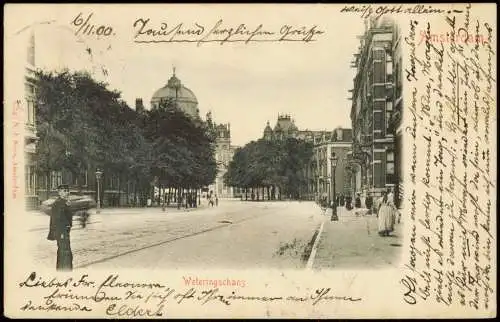 Postkaart Amsterdam Amsterdam Straßen Ansicht, Weteringschans 1900