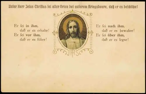 Ansichtskarte  Jesus Christus Religion Er sei in Ihm.. Text Gold 1912