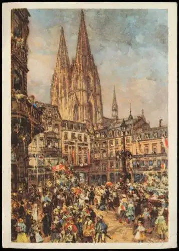 Ansichtskarte Köln Karneval Dom Künstlerkarte - Fasching 1939