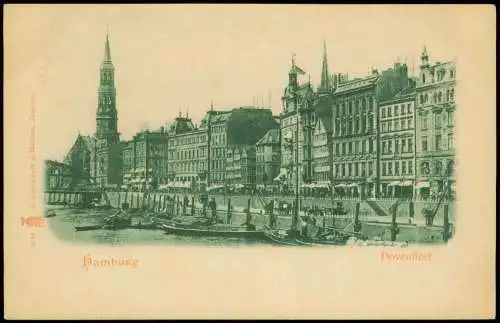 Ansichtskarte Hamburg Dovenfleet 1907