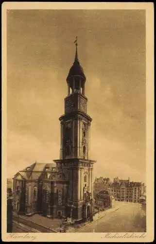 Ansichtskarte Neustadt-Hamburg Partie an der Michaeliskirche 1925
