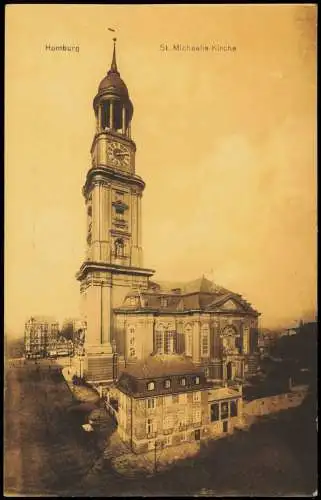 Ansichtskarte Neustadt-Hamburg Michaeliskirche Straßenpartie 1914