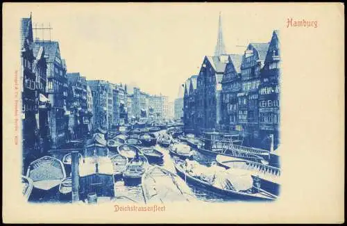 Ansichtskarte Hamburg Deichstrassenfleet - Blaudruck 1903