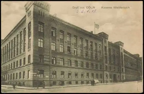 Ansichtskarte Köln Kaserne Weidenbach 1918