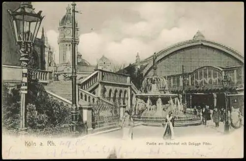 Ansichtskarte Köln Partie am Bahnhof mit Drügge Piter. 1905