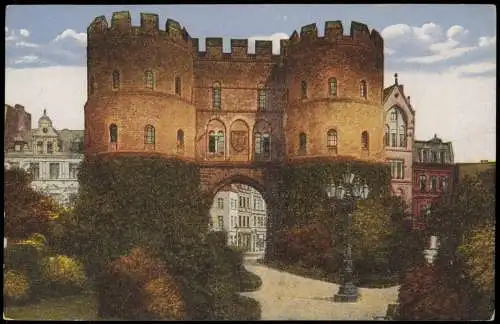 Ansichtskarte Köln Hahnentor Rückseite Laterne 1918