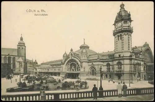 Ansichtskarte Köln Hauptbahnhof Bahnhofplatz 1907