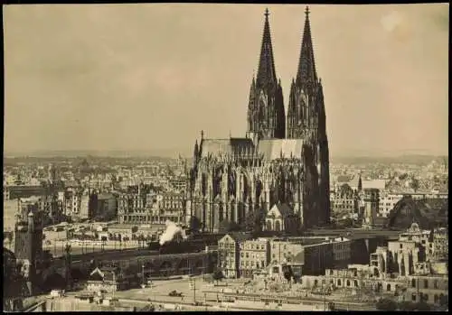 Ansichtskarte Köln Stadt Dampflokomotive Ruinen 1940