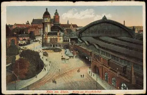 Ansichtskarte Köln Partie am Hauptbahnhof 1925