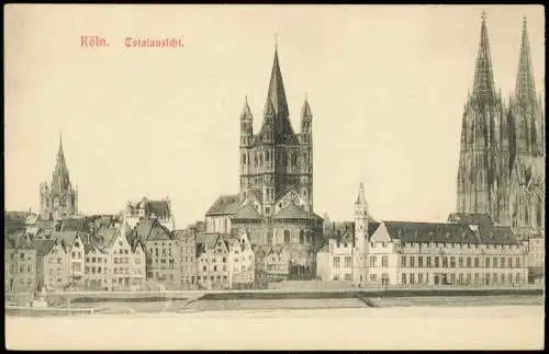 Ansichtskarte Köln Totalansicht. 1907