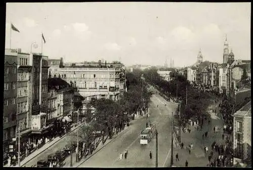 Ansichtskarte St. Pauli-Hamburg Reeperbahn Straßenbahn 1930