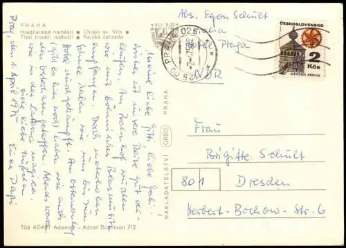 Postcard Prag Praha Mehrbildkarte mit Stadt-Ansichten 1975