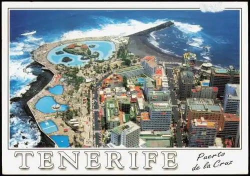 Teneriffa Puerto de la Cruz, Meeresküste Hotels Luftaufnahme Aerial View 2005