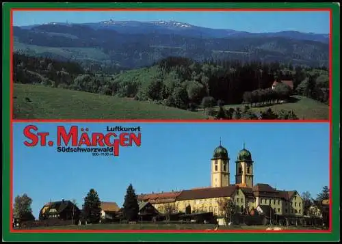 Ansichtskarte St. Märgen Umland-Ansicht, Ortsansicht (2-Bild-Karte) 1990