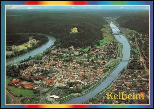 Kelheim Luftbild Partie am Zusammenfluß von Altmühl und Donau 1997