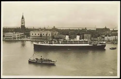 Cartolina Venedig Venezia Hafen Dampfer Steamer Überseedampfer 1930