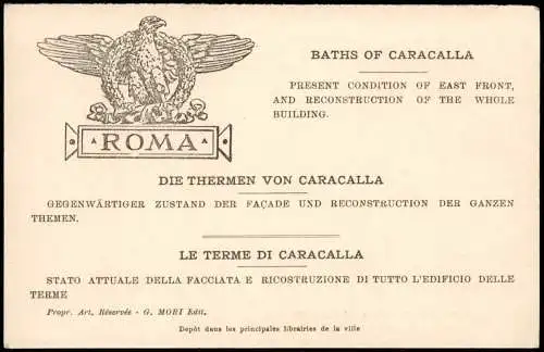 Foto Rom Roma BATHS OF CARACALLA DIE THERMEN VON CARACALLA 1910 Foto