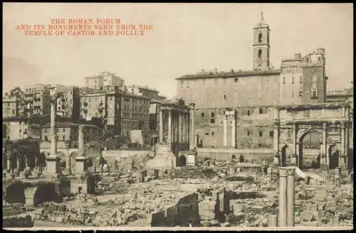 Sammelkarte Rom Roma TEMPLE OF CASTOR AND POLLUX 1910