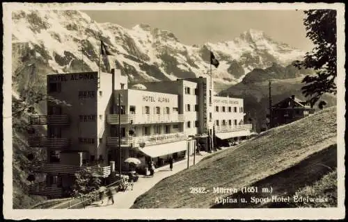 Ansichtskarte Mürren Hotel Alpina 1930