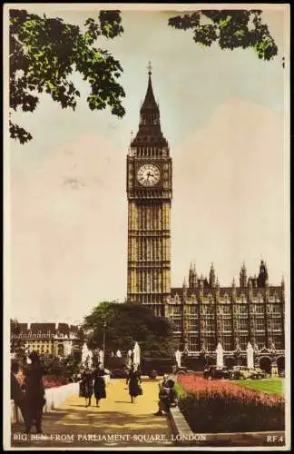 Postcard London BIG BEN FROM PARLIAMENT SQUARE 1933