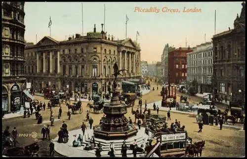 Postcard London Piccadilly Circus (City View - Straßen-Bild) 1910