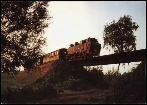 Ansichtskarte  Schmalspur-Dampflokomotive 99713 bei Oberdittmannsdorf 1971