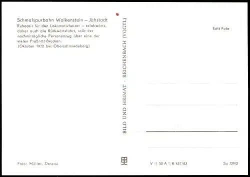Jöhstadt (Erzgebirge) Schmalspurbahn Wolkenstein - Jöhstadt 1983