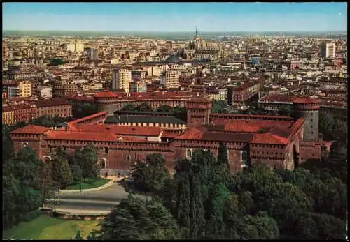 Cartolina Mailand Milano Panorama dalla Torre del Parco 1980