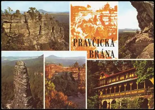 Postcard Herrnskretschen Hřensko PRAVCICKA BRANA Umland-Ansichten 1975