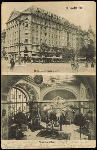 Ansichtskarte Hamburg Hotel Berliner Hof - Wintergarten 2 Bild 1911