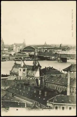 Deutz-Köln Düx 3 Teilige Karte mit Dampfern, Bahnhof, Dom, Brücke 1900