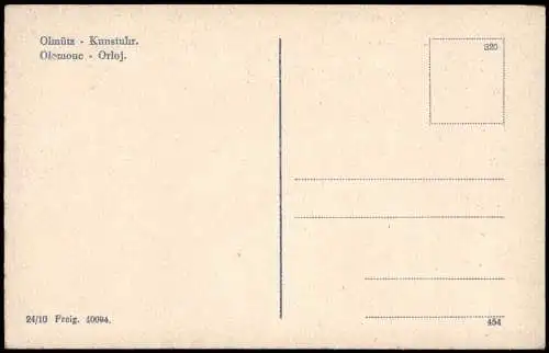Postcard Olmütz Olomouc Kunstuhr. Orloj. 1940