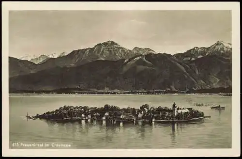 Ansichtskarte Chiemsee Herrenchiemsee Herreninsel mit Schloss 1930