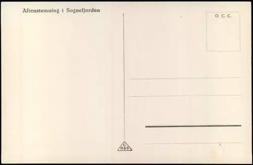 Norwegen Norge Aftenstemning i Sognefjorden Sognefjord (Norwegen Norge) 1920