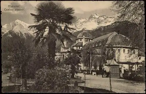 Cartolina Meran Merano Partie am Kasino, Casino nuovo, Südtirol 1920