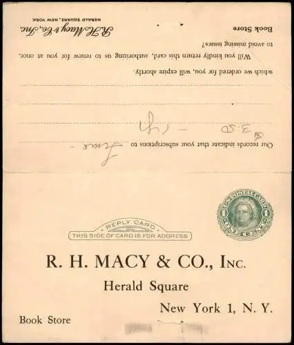 Ansichtskarte  R.H. Macy & Co. Herald Square Book Store NEW YORK 1945