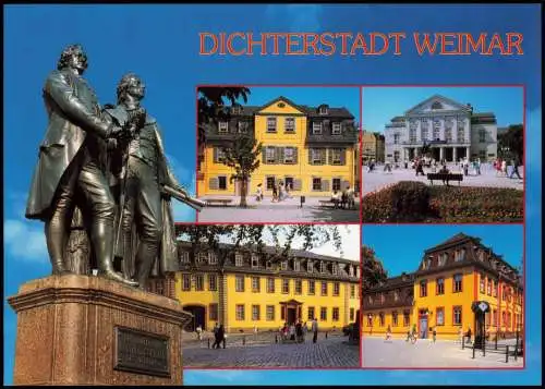 Weimar Mehrbild-AK u.a. Goethe-Schiller-Denkmal  Wittumspalais 2000