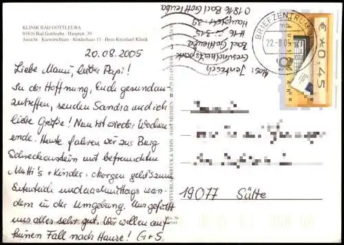 Bad Gottleuba Berggießhübel Mehrbildkarte Gesundheitspark Klinik 2005